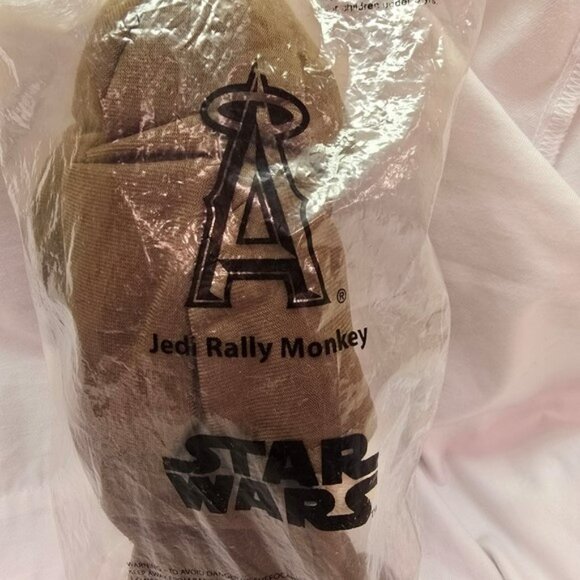 Rare Star Wars Jedi Rally Monkey Stuffed Toy Animal MLB Los Angeles Angels Obi - Picture 9 of 14